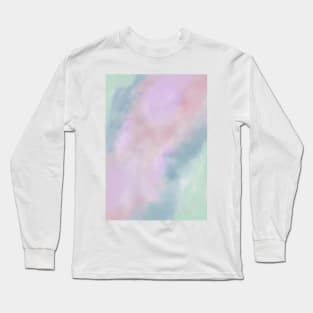 Pastel tie dye design pattern patchwork Long Sleeve T-Shirt